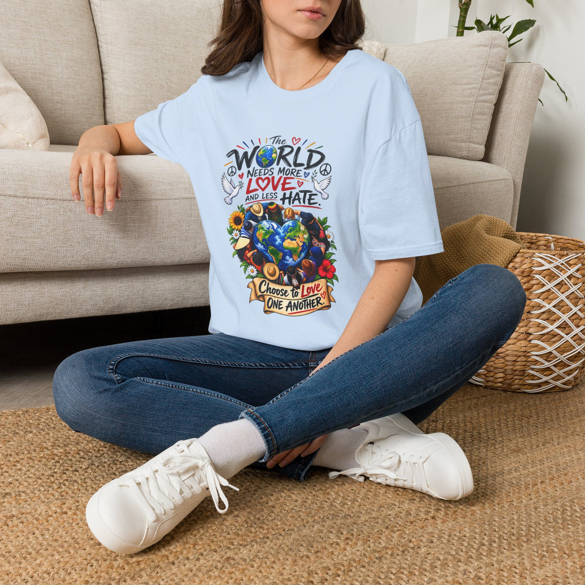 Love Over Hate T‑Shirt — "The World Needs More Love and Less Hate" Graphic Tee