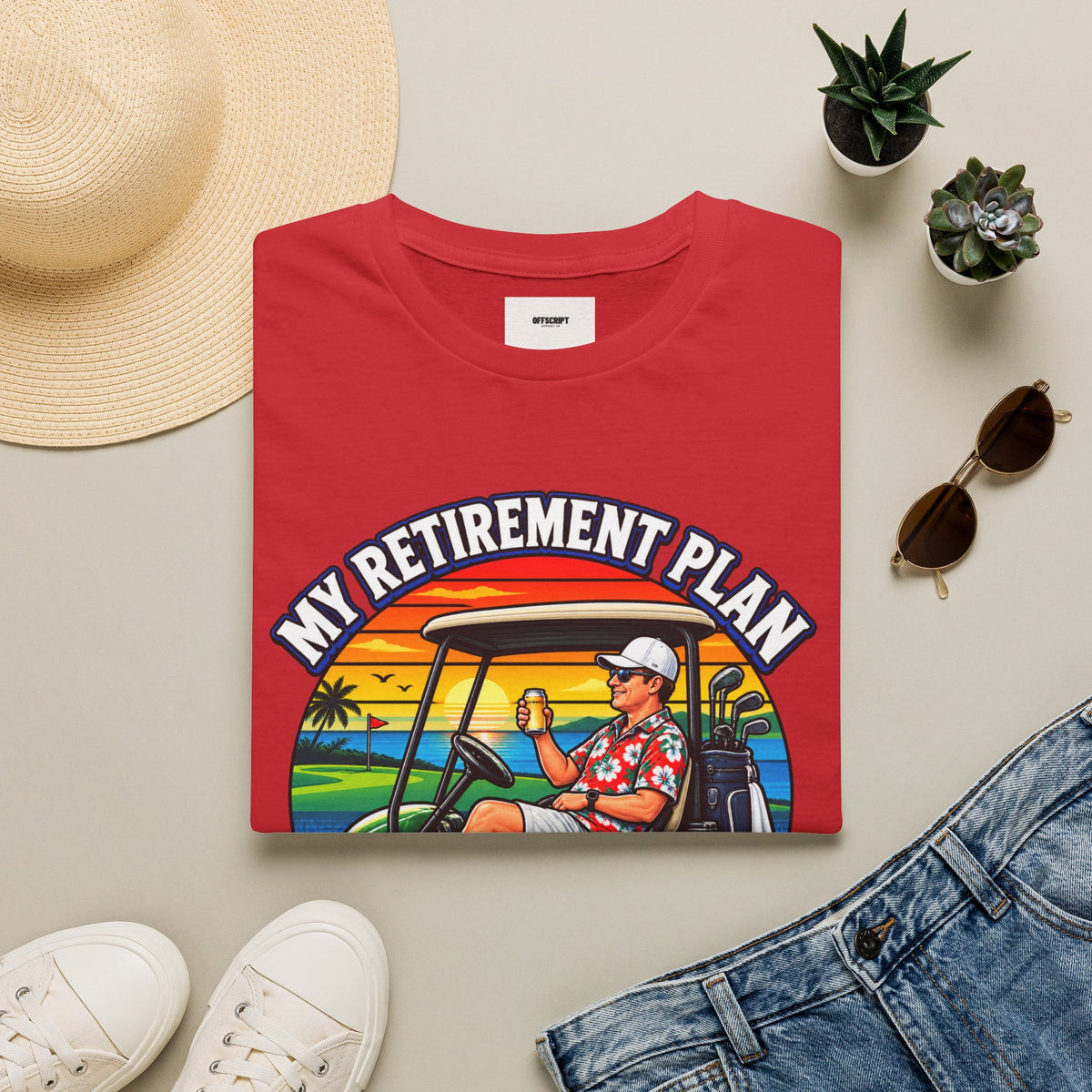 Retirement Golf T-Shirt — “My Retirement Plan Is On Par” Vintage Golf Cart Design