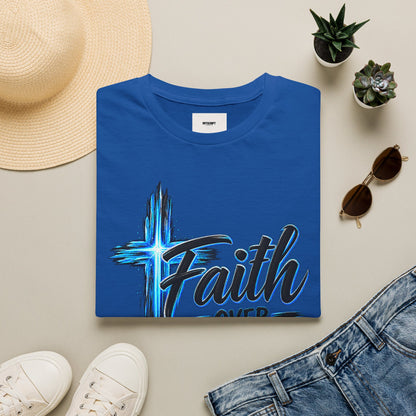 Faith Over Fear T‑Shirt — Christian Cross Inspirational Graphic Tee