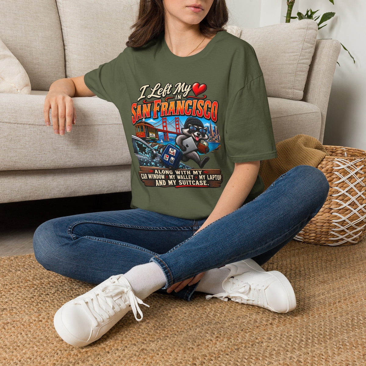 “I Left My Heart in San Francisco” T-Shirt — Vintage Golden Gate Cityscape Tee