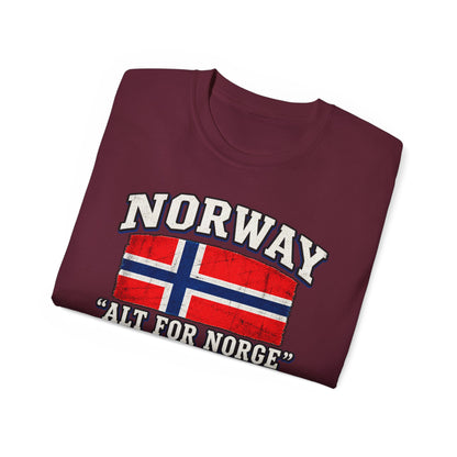 Norway Flag Viking Ship T‑Shirt — "Alt For Norge" Patriotic Tee