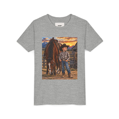 Youth Western Cowboy Tee — Little Cowboy & Horse Graphic Shirt