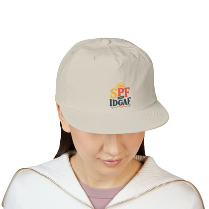 SPF IDGAF Surf Cap | Retro Sun Typography Hat