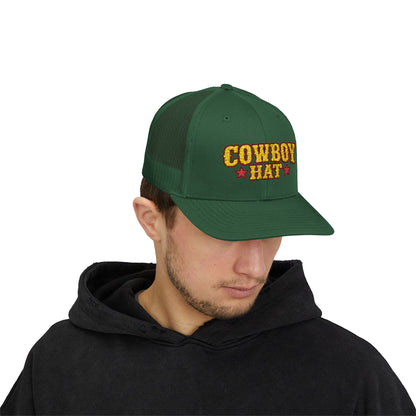 Cowboy Hat Snapback Trucker Cap – Western Rodeo Mesh Back Hat