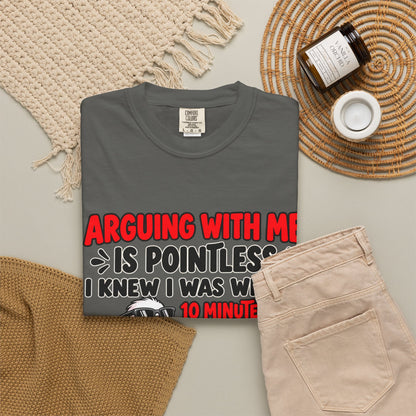 Funny Duck T‑Shirt — "Arguing With Me Is Pointless" Sarcastic Graphic Tee