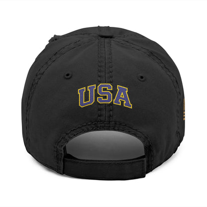 Veteran Embroidered Distressed Dad Hat — USA Honor Gratitude