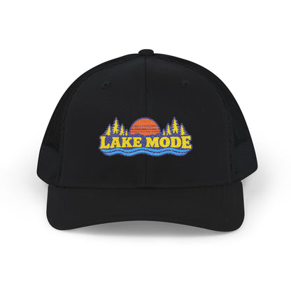 Lake Mode Trucker Hat — Embroidered Sunset Snapback Cap