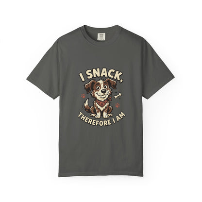 I Snack Therefore I Am Dog T-Shirt