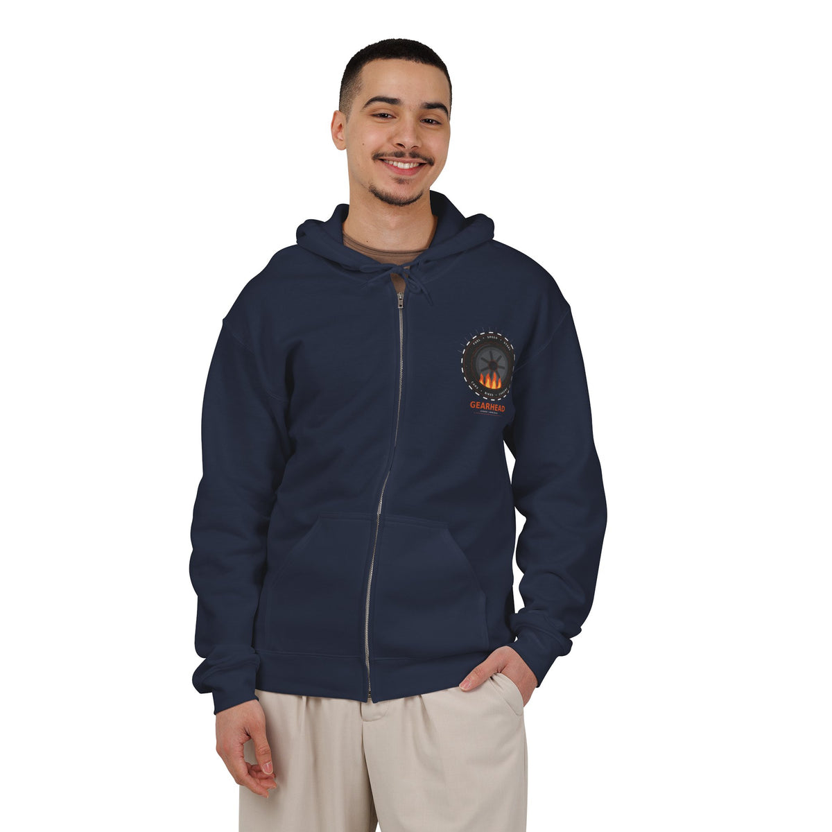 Classic Red Corvette Burnout Zip Hoodie