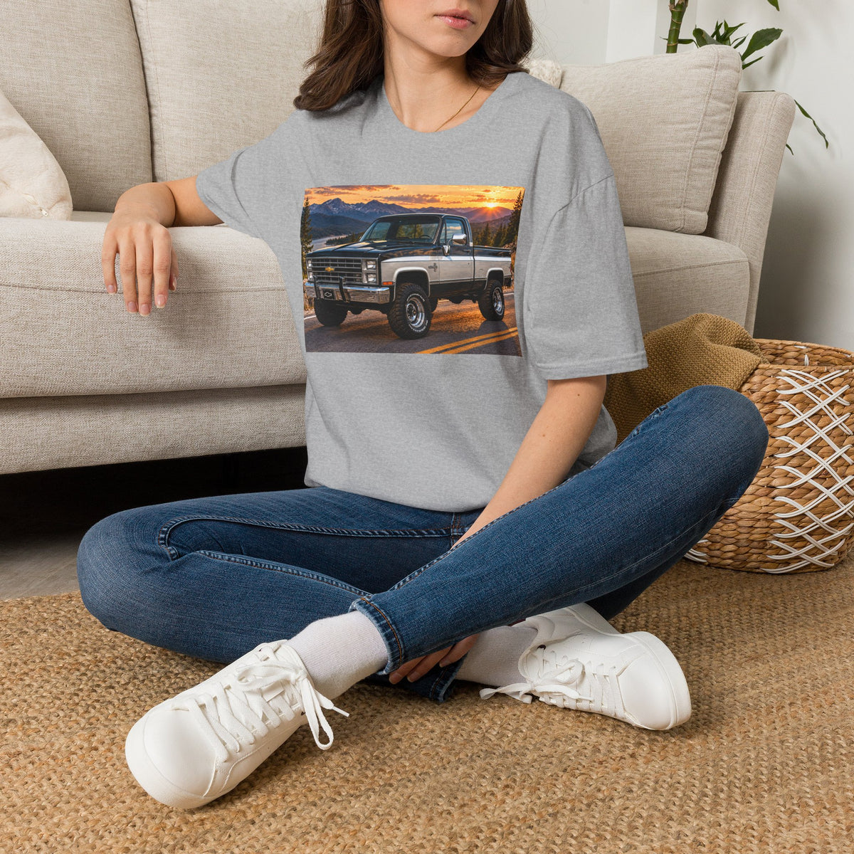 Vintage Chevy Truck T-Shirt — Sunset Mountain Off-Road Tee