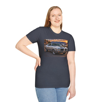 Classic Muscle Car T-Shirt – Vintage Oldsmobile Sunset Graphic Tee