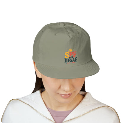 SPF IDGAF Surf Cap | Retro Sun Typography Hat