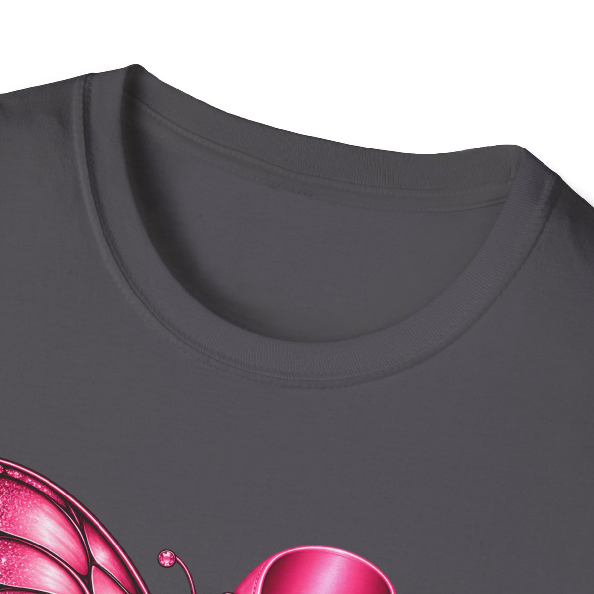 Pink Ribbon Butterfly Breast Cancer Awareness T-Shirt | Support Ribbon Tee