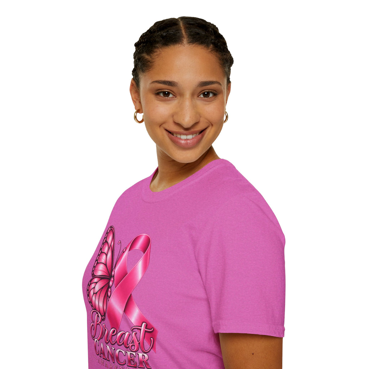 Pink Ribbon Butterfly Breast Cancer Awareness T-Shirt | Support Ribbon Tee