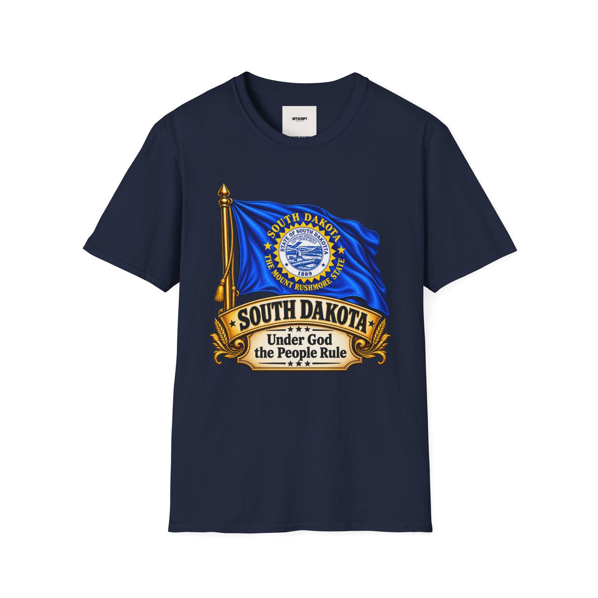 South Dakota Flag T‑Shirt — "Under God the People Rule" State Pride Tee