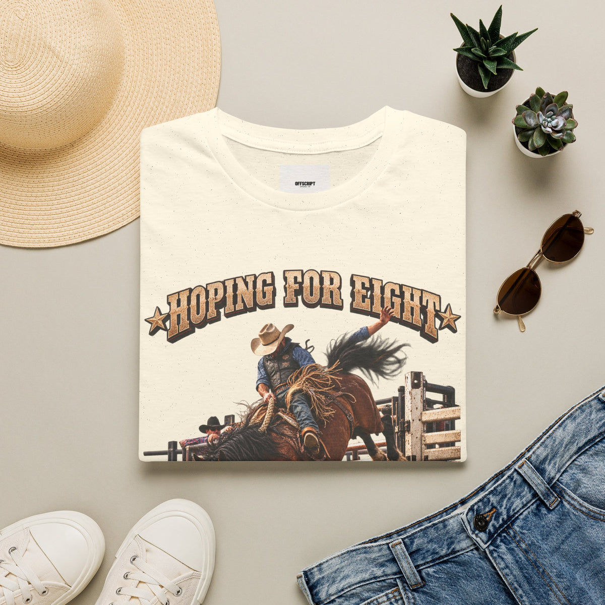 Hoping for Eight Rodeo T-Shirt — Bull Riding Western Tee