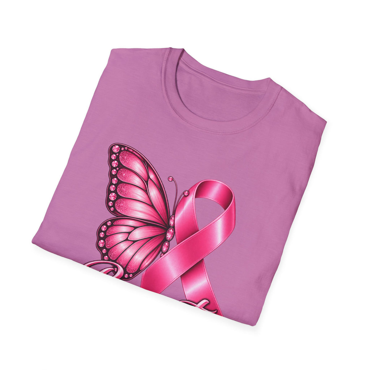 Pink Ribbon Butterfly Breast Cancer Awareness T-Shirt | Support Ribbon Tee