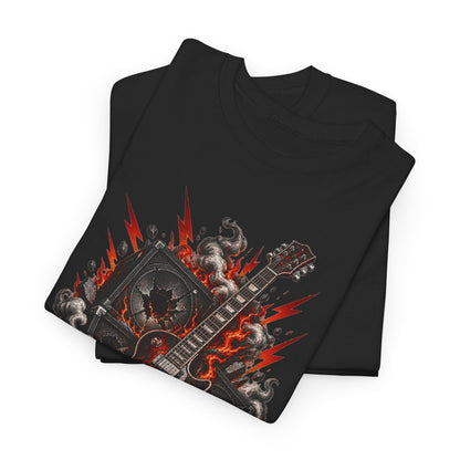 Electric Skull Guitar T‑Shirt — Rock & Metal Graphic Tee for Musicians and Fans