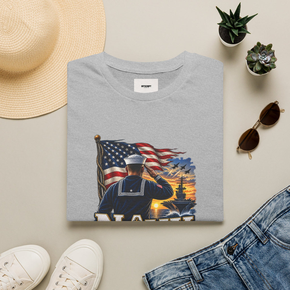Navy Veteran Salute T‑Shirt – American Flag Military Tribute