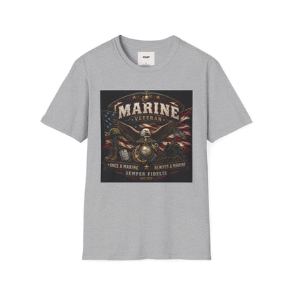 Marine Veteran T‑Shirt — Patriotic Eagle & American Flag Military Tribute