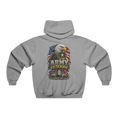 Army Veteran Hoodie — Eagle & American Flag Backprint with US Army Crest