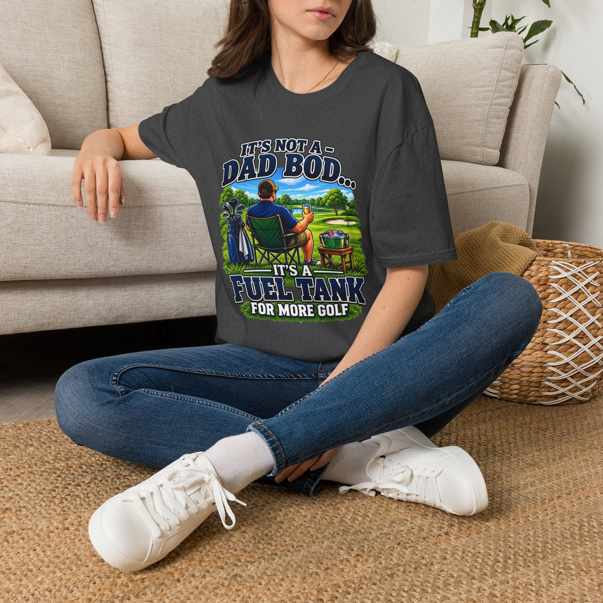 Golf Dad T-Shirt — "It’s Not a Dad Bod… It’s a Fuel Tank for More Golf"