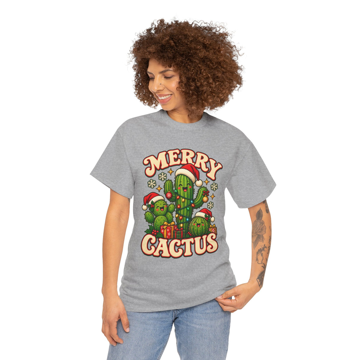 Merry Cactus Christmas Tee — Festive Holiday Cactus Shirt