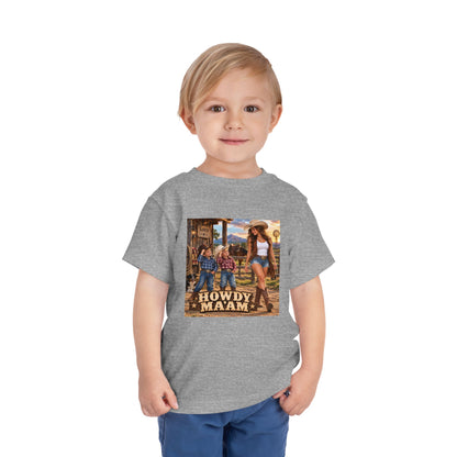 Toddler Tee — "Howdy Ma'am" Cowgirl Graphic Kids Shirt