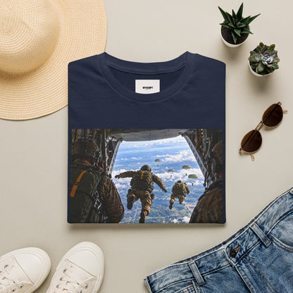 Parachute Jump Soldiers T-Shirt — Military Airborne Jump Photo Tee