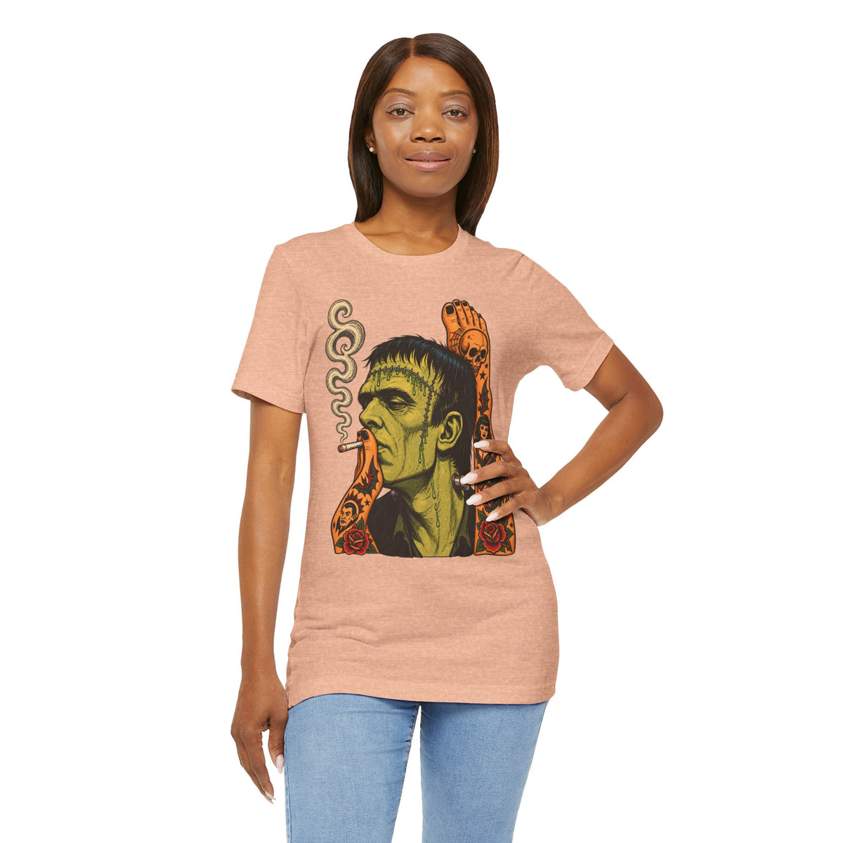 Vintage Frankenstein Smoking Monster T-Shirt