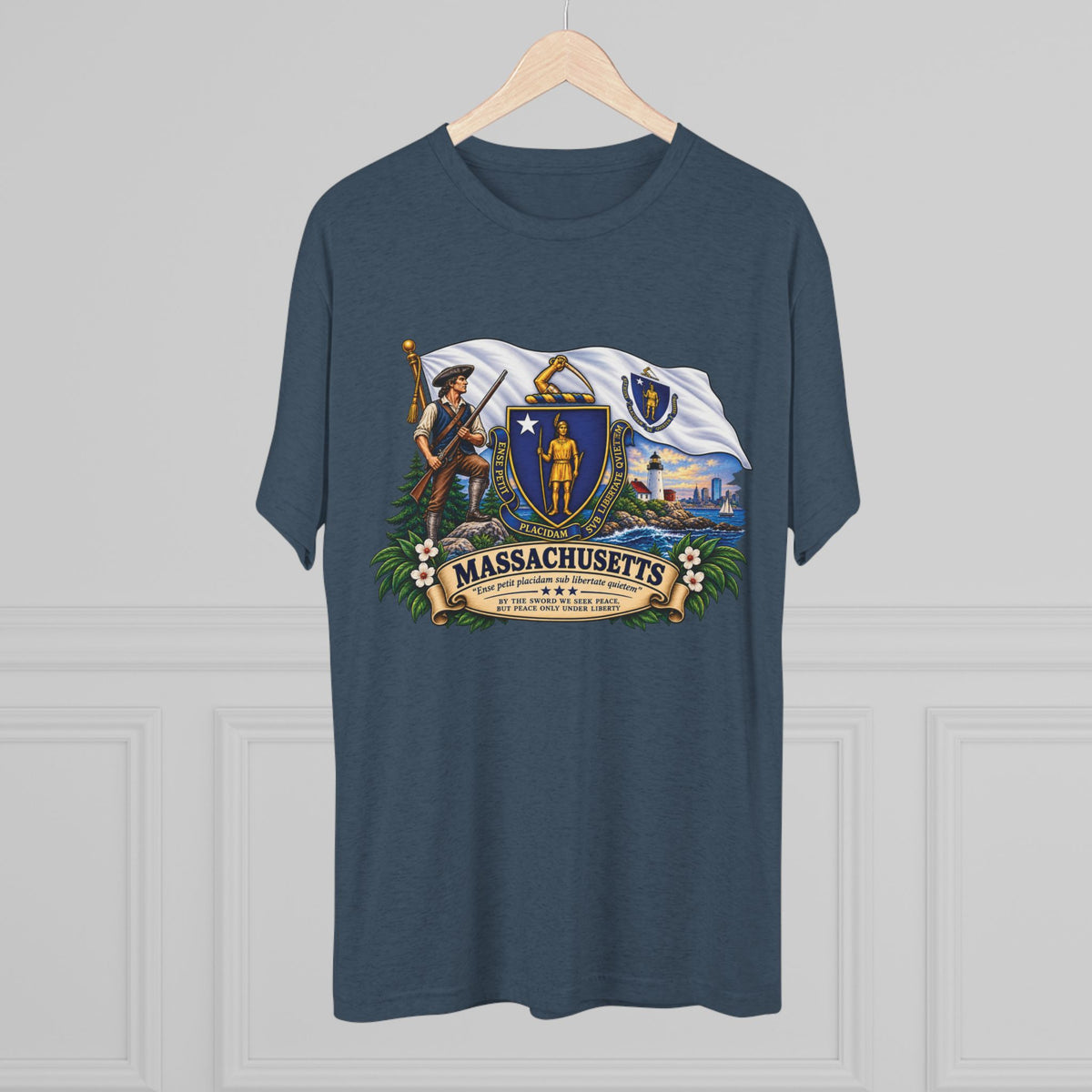 Massachusetts State Flag T‑Shirt — Vintage Coat of Arms Tee
