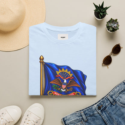 North Dakota State Flag T-Shirt — Liberty and Union Quote