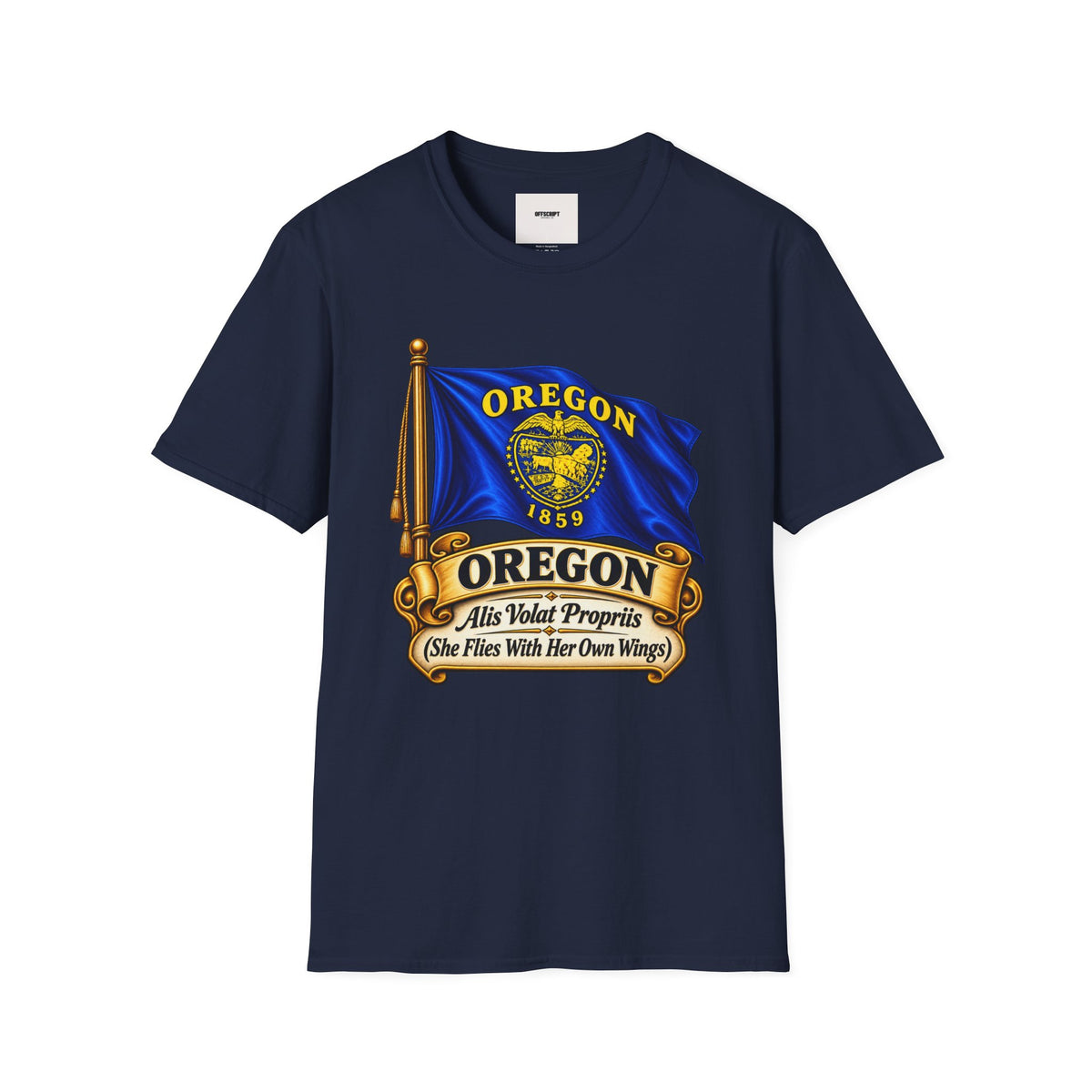 Oregon State Flag T-Shirt — 'Allis Volat Propria' Vintage Banner Tee