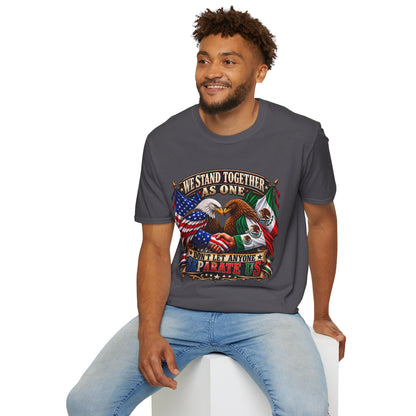 We Stand Together As One Eagle T-Shirt — USA & Mexico Unity Patriotic Tee