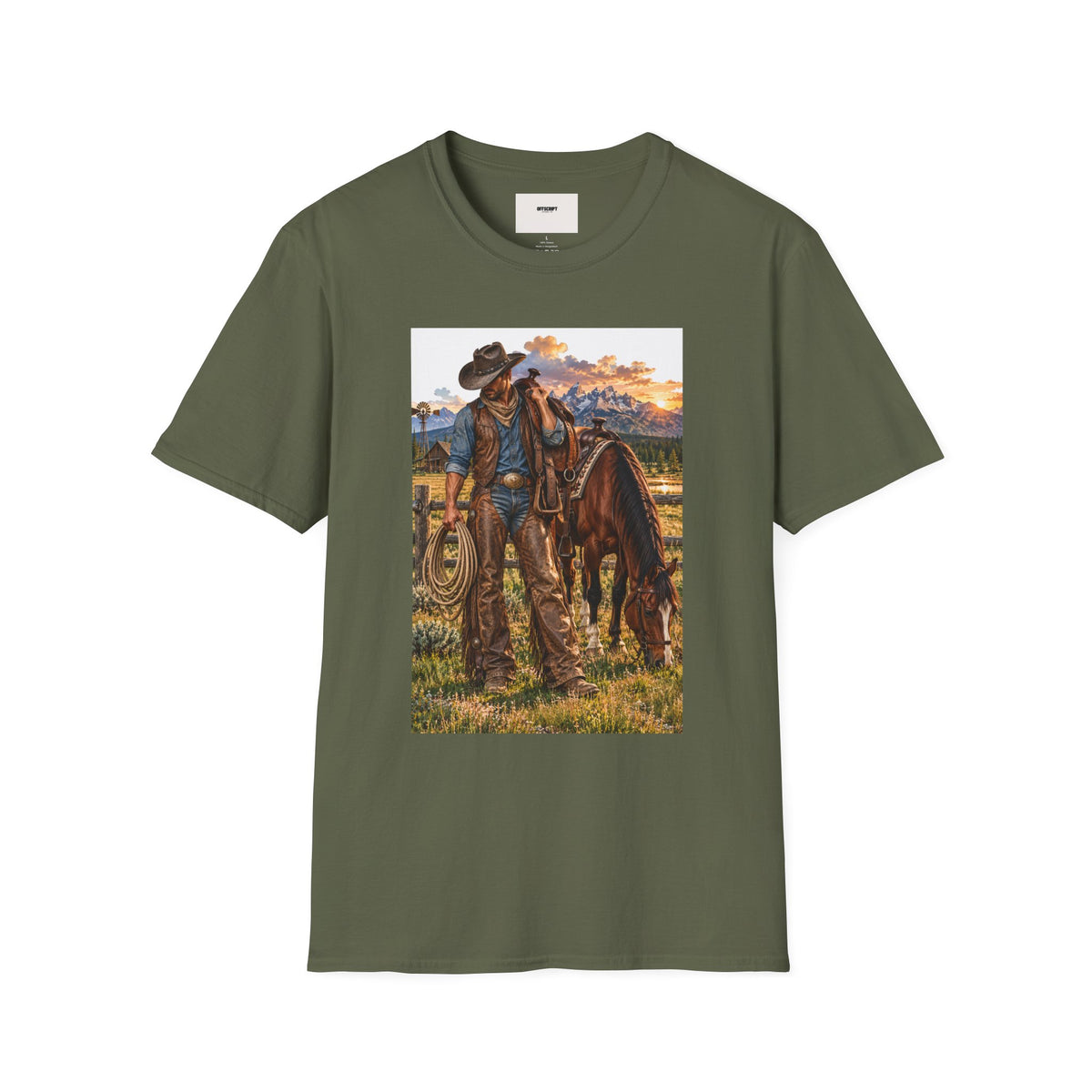 Cowboy Sunset T-Shirt — Western Ranch Horse Graphic
