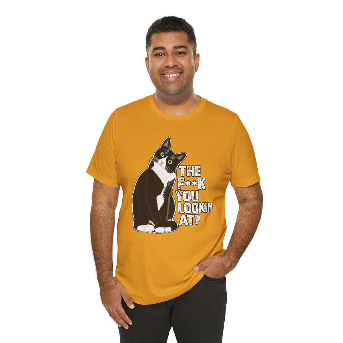 Tuxedo Cat Tee — "The F*ck You Lookin' At?" Graphic Shirt