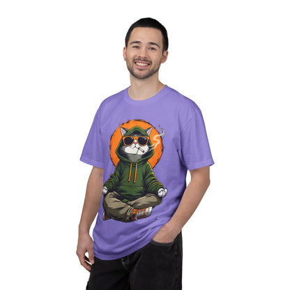 Meditating Cat in Sunglasses T-Shirt