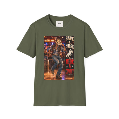 Save a Horse Ride a Cowboy T-Shirt — Country Western Cowboy Graphic Tee
