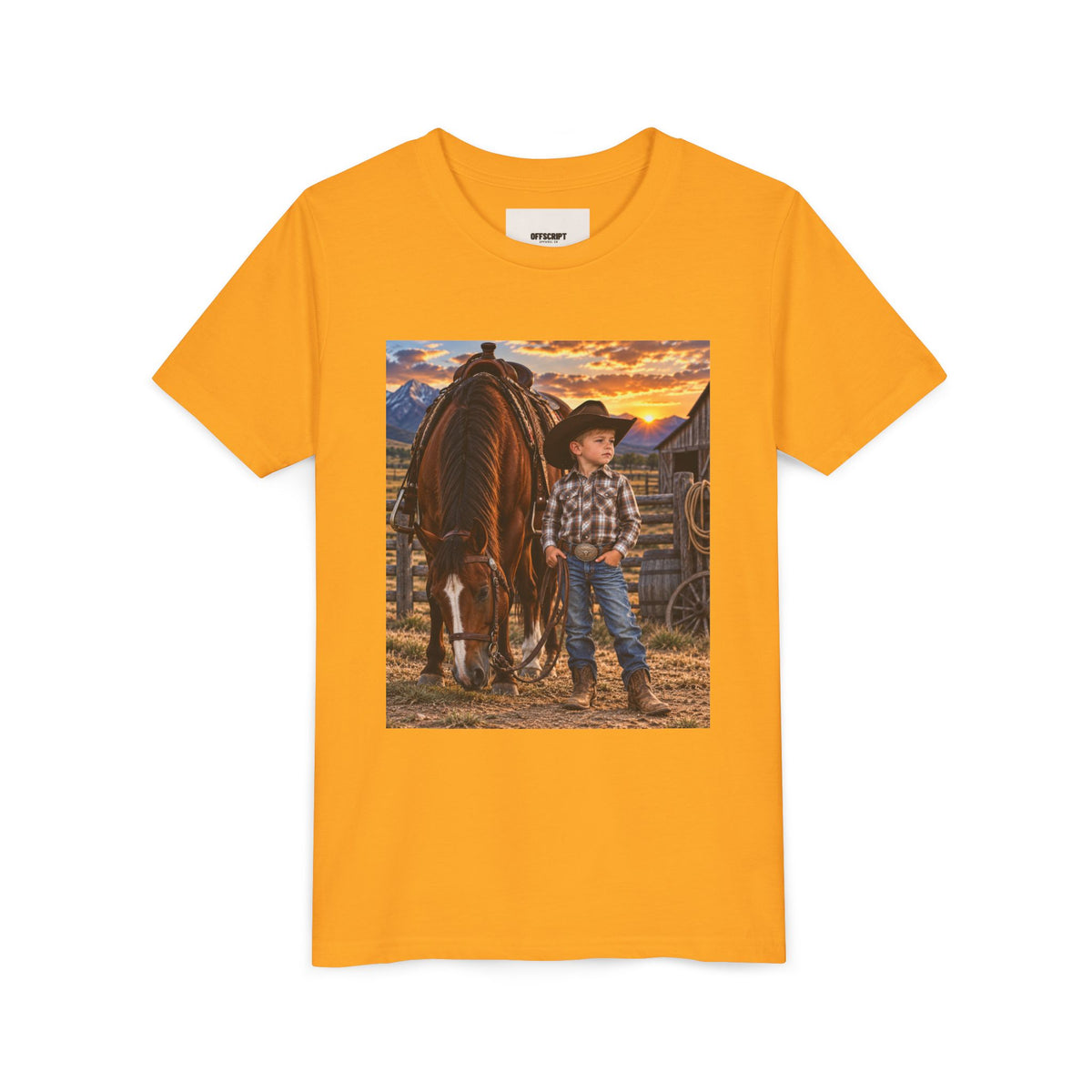 Youth Western Cowboy Tee — Little Cowboy & Horse Graphic Shirt