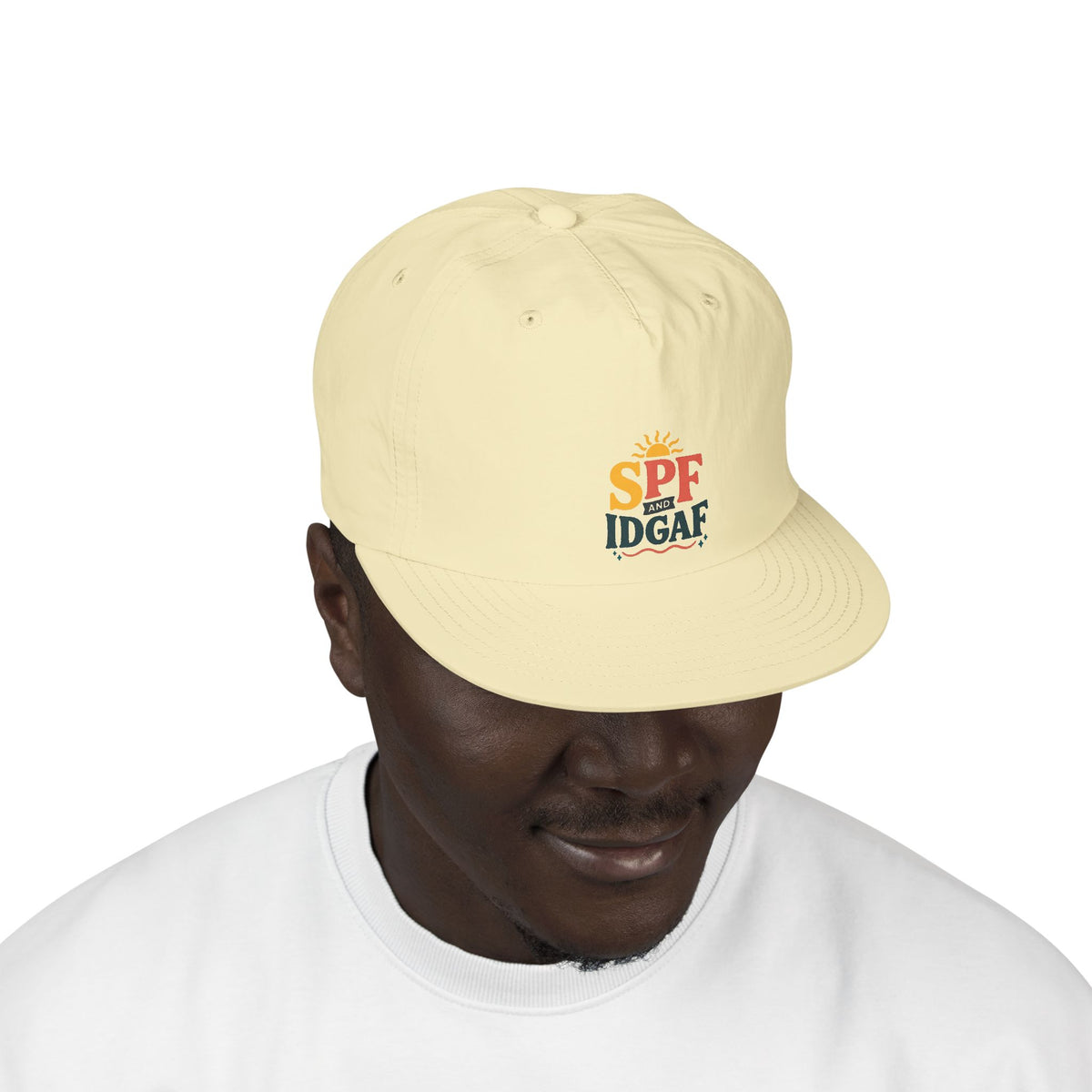 SPF IDGAF Surf Cap | Retro Sun Typography Hat