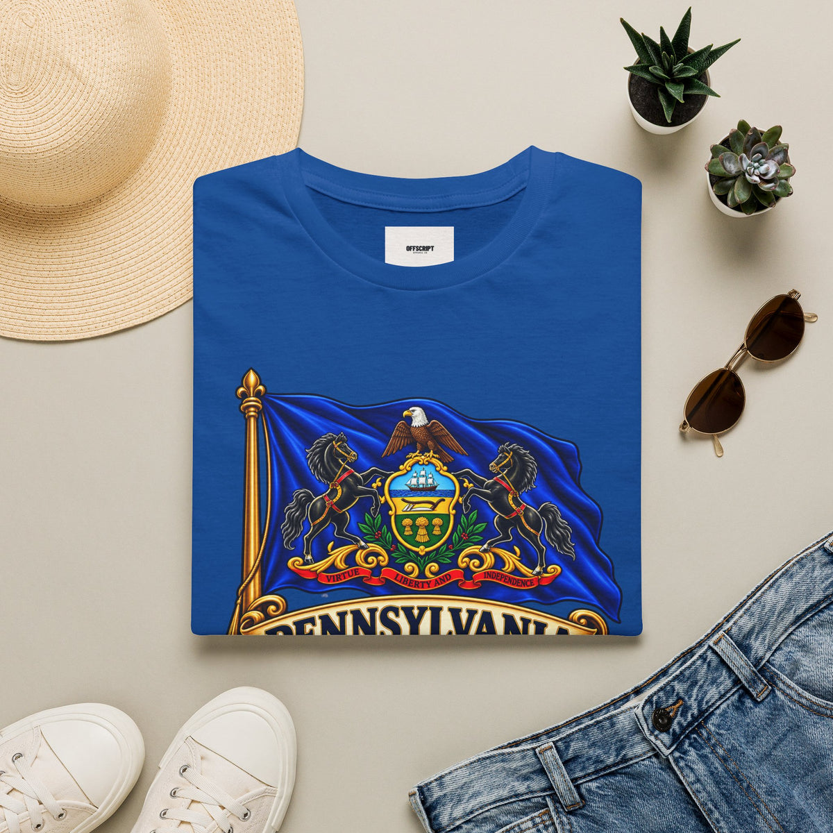 Pennsylvania Flag T‑Shirt — Vintage State Crest Tee
