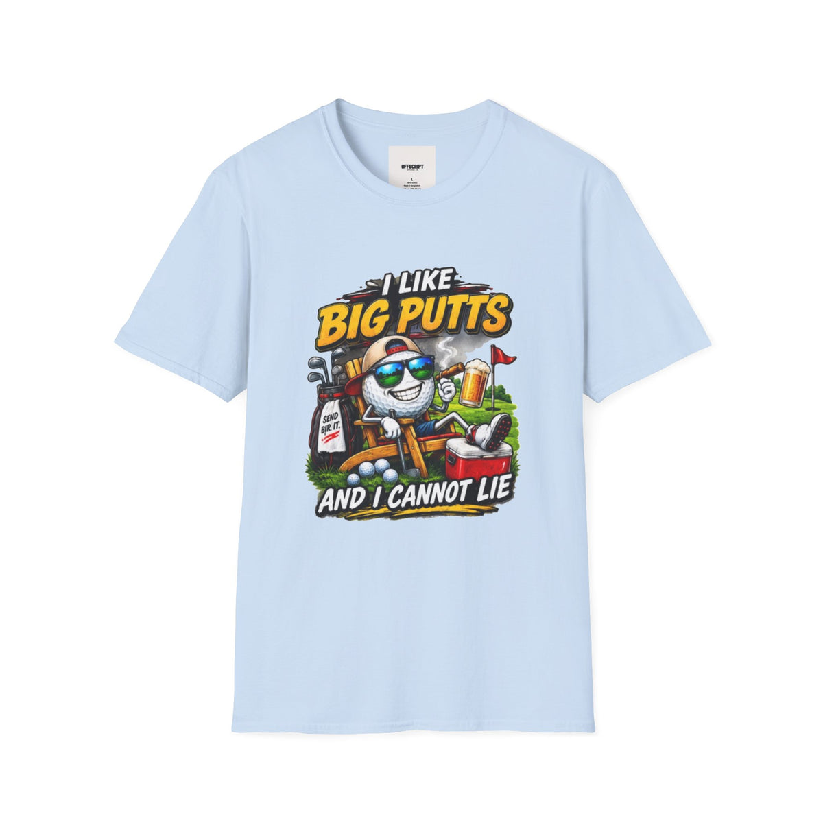 I Like Big Putts Golf T-Shirt — Funny Golf Cartoon 'And I Cannot Lie' Shirt