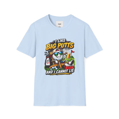 I Like Big Putts Golf T-Shirt — Funny Golf Cartoon 'And I Cannot Lie' Shirt