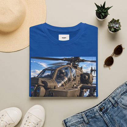 Attack Helicopter Photo T-Shirt — Military Aviator Crew Tee