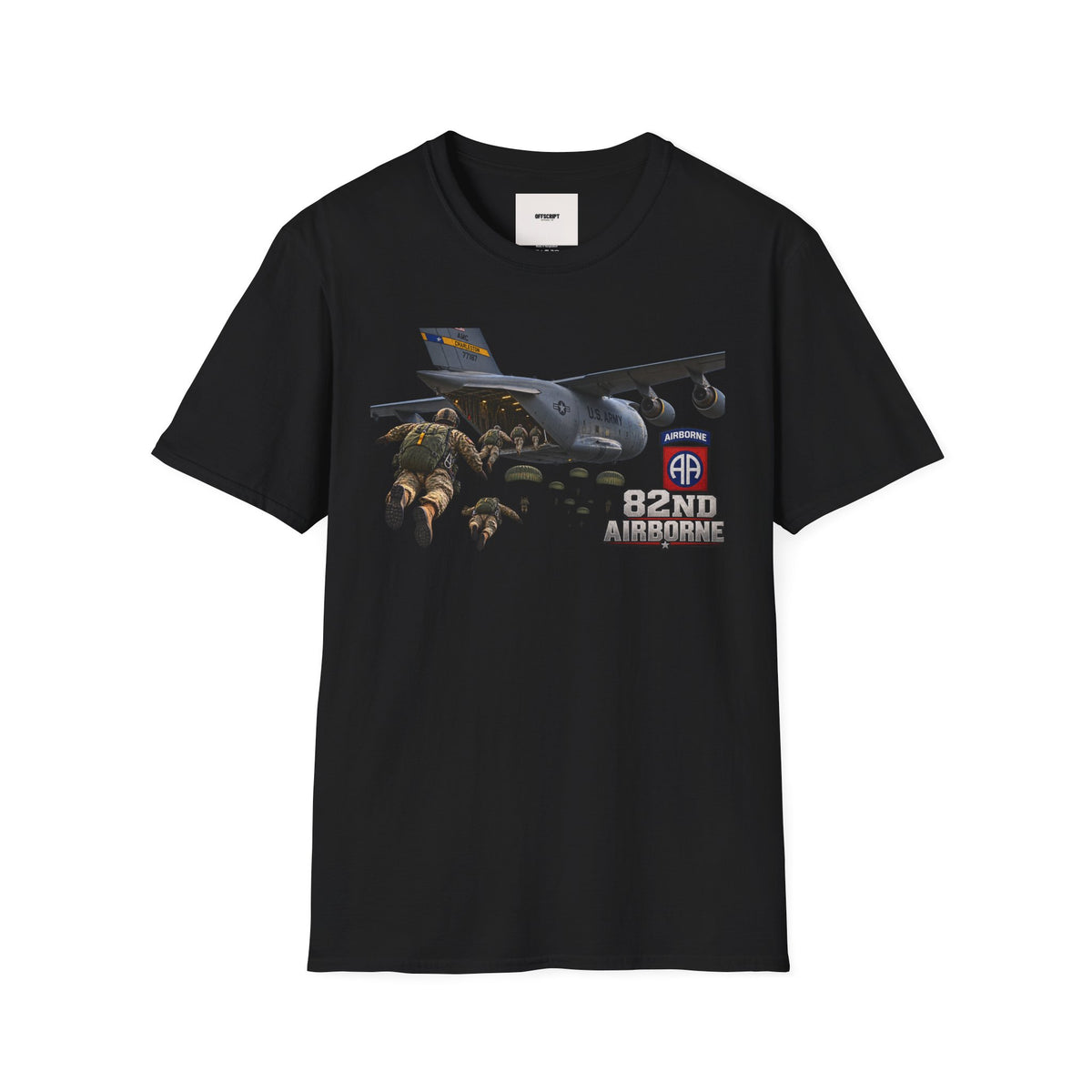 82nd Airborne Paratrooper T-Shirt — Military Jump C-17 Skydiving Design