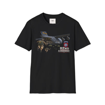 82nd Airborne Paratrooper T-Shirt — Military Jump C-17 Skydiving Design