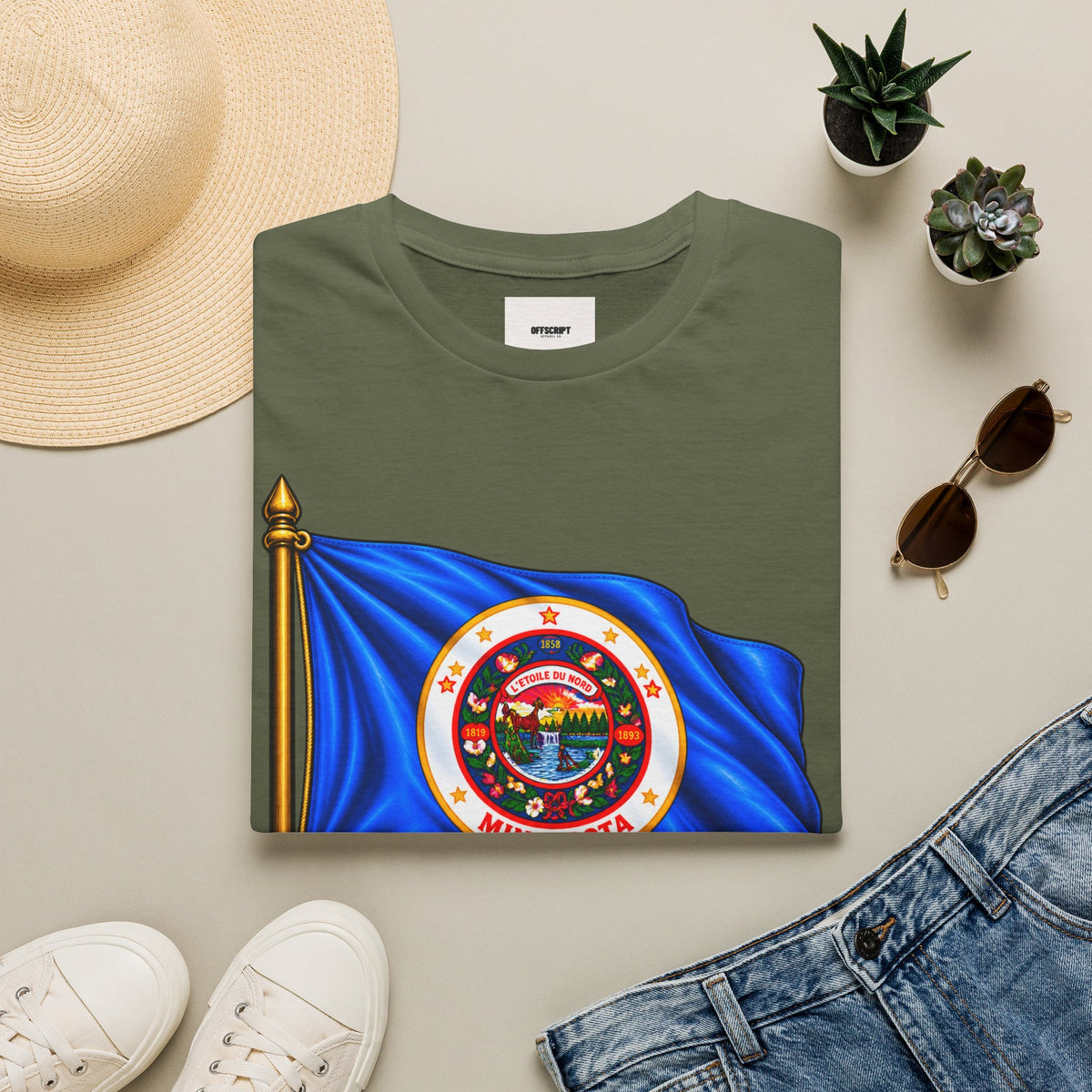 Minnesota Flag T-Shirt - 'Minnesota: L'Étoile du Nord / The Star of the North' Graphic Tee