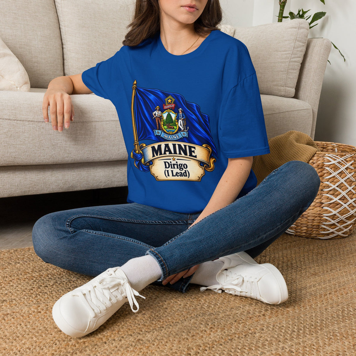 Maine State Flag T-Shirt — 'Dirigo (I Lead)' Vintage Flag Tee