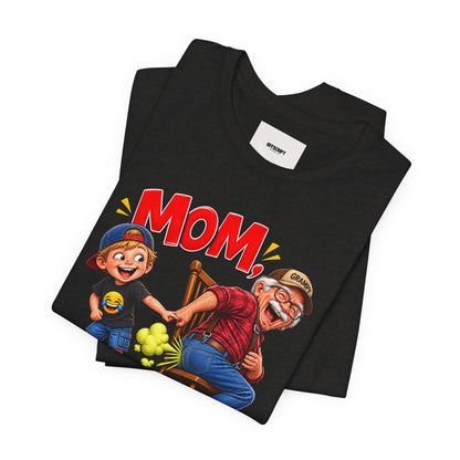 Grampy Asked Me To Pull His Finger Tee — Funny Grandpa & Kid Graphic T-Shirt