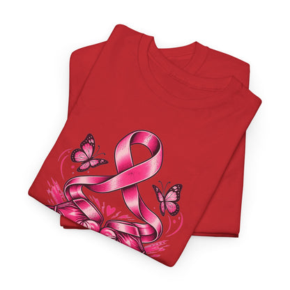 T-Shirt — Her Fight Our Strength Pink Ribbon Breast Cancer Awareness Tee